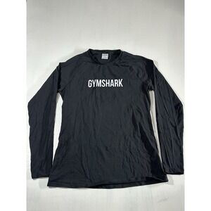 Gymshark Apollo Long Sleeve Cotton Tshirt Black Activewear Size XL